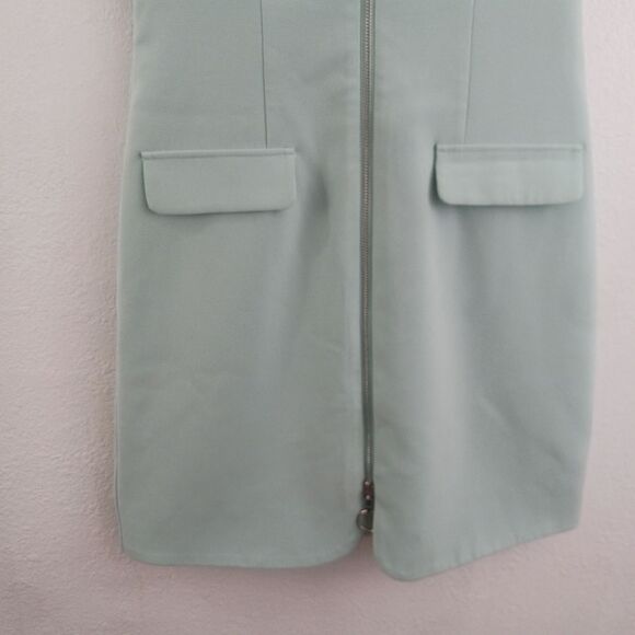 September shirt sleeve zipper down aqua green dress size S - Picture 3 of 6